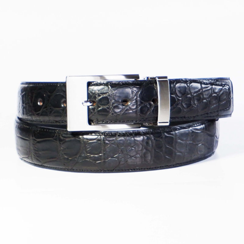 クロコダイル革 メンズベルト ピンタイプ 35mm | クロコダイル革