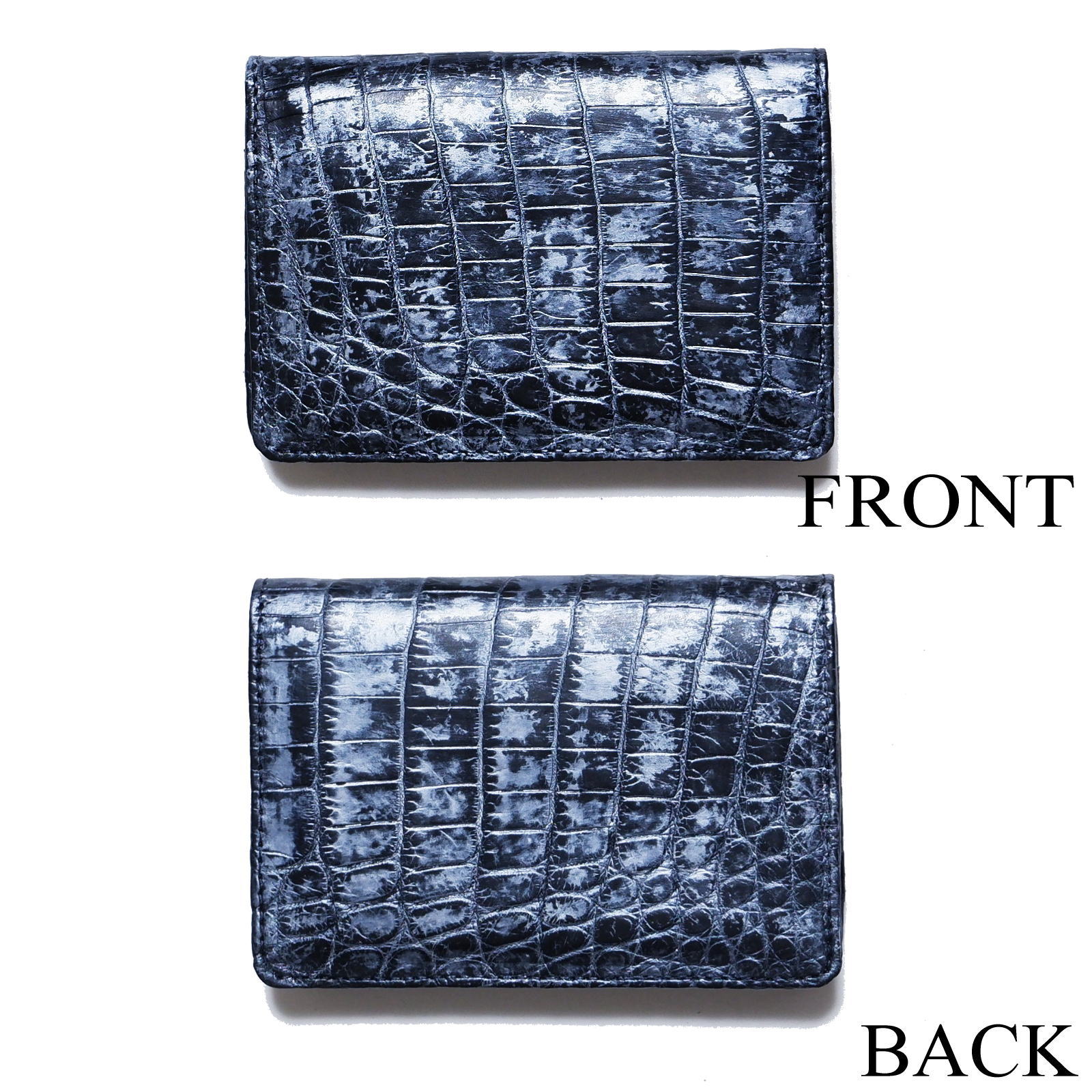 ナイルクロコダイル革 定番の名刺入れ | 手染めクロコダイル革