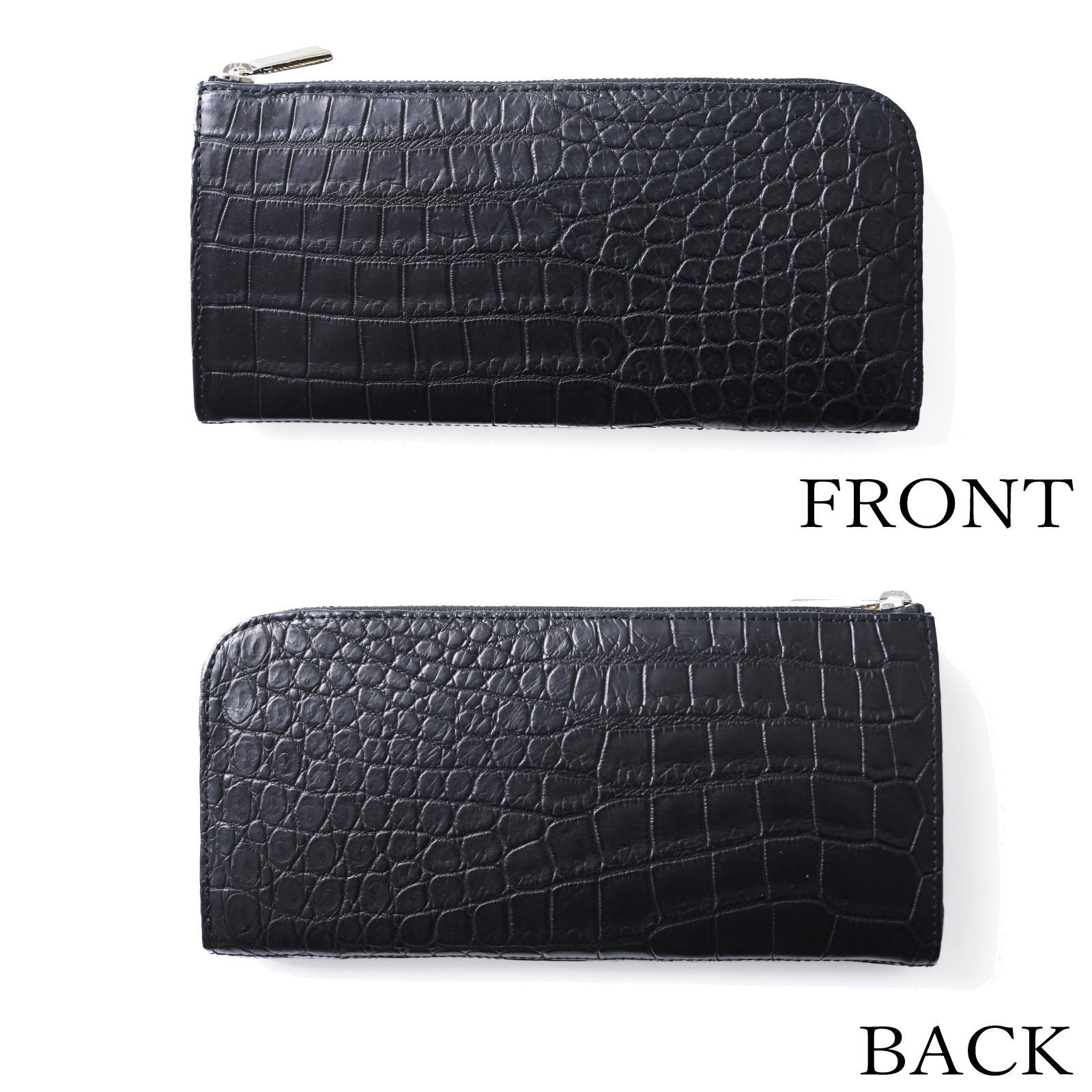 ナイルクロコダイル革 L字ファスナー 長財布 | 手染めクロコダイル革