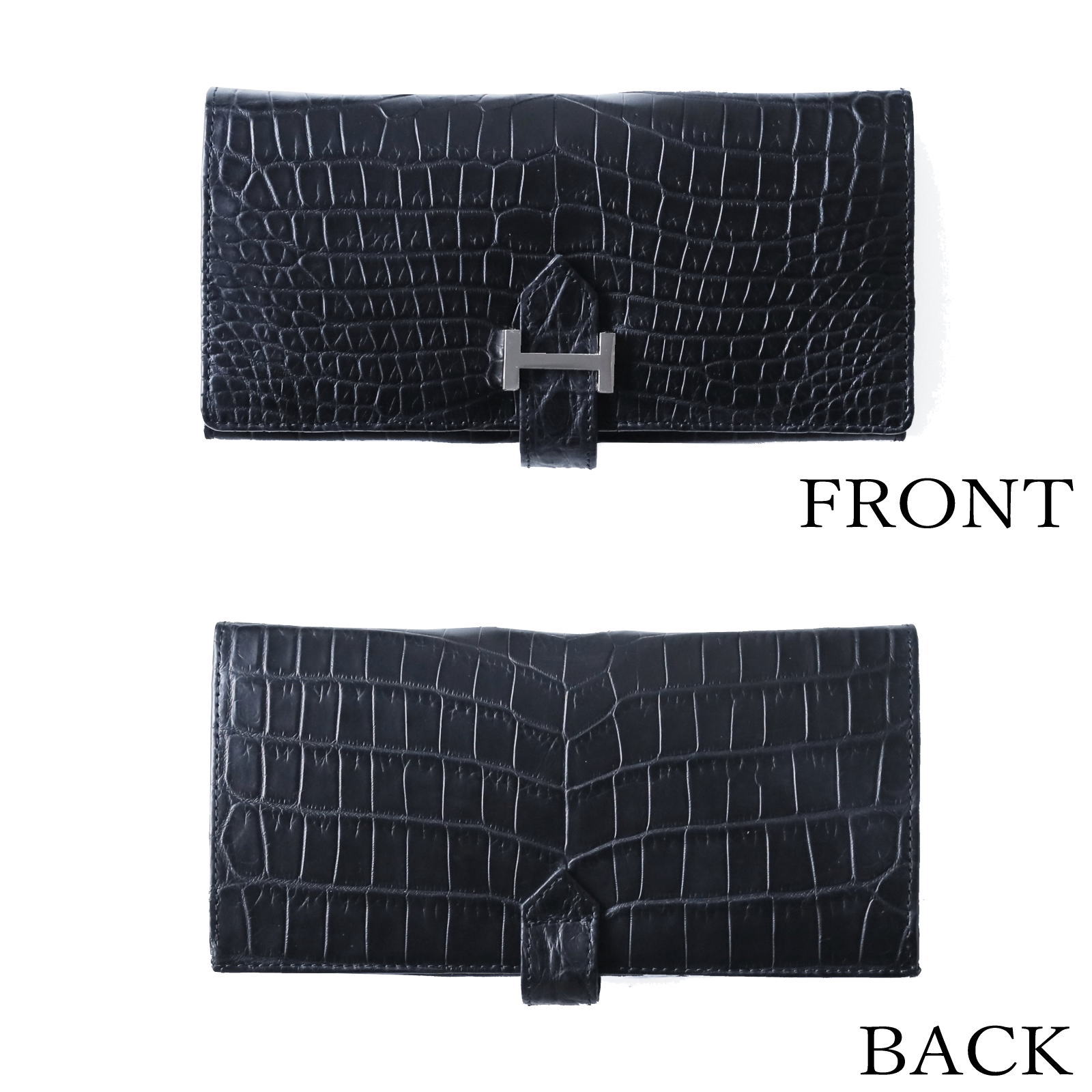ナイルクロコダイル革 H金具 長財布 | 手染めクロコダイル革財布
