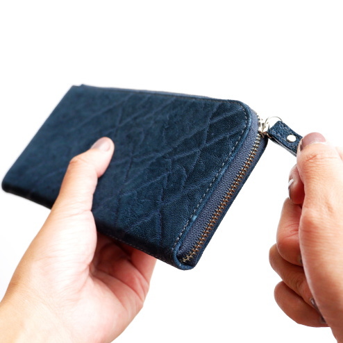 【エレファント】 L字ファスナー 長財布 外ポケットあり LGW027｜革芸人