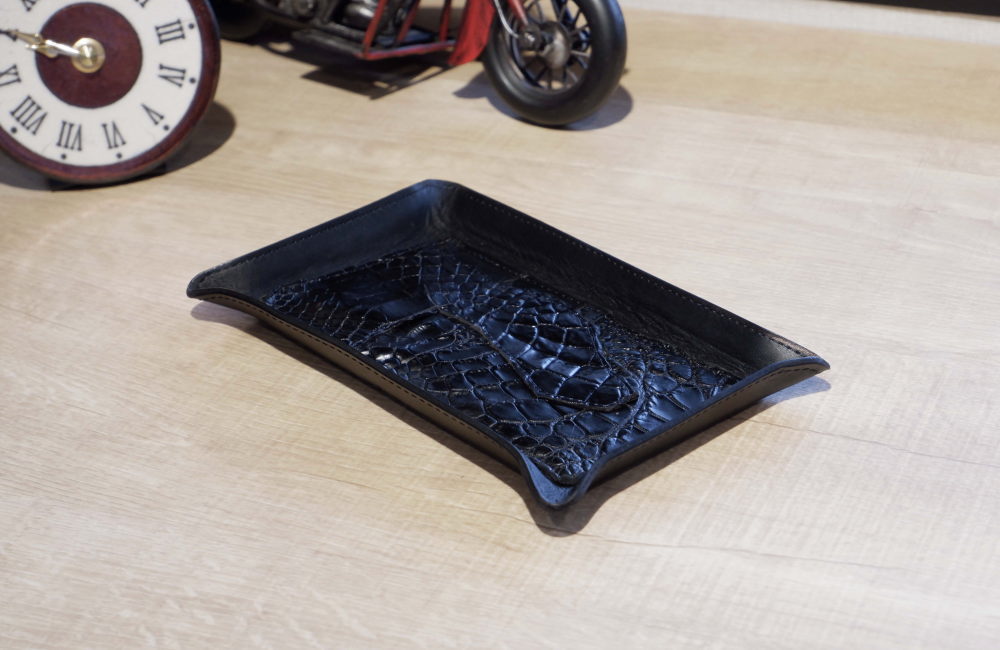 【ナイルクロコダイル】レザーマネートレイ アクセサリートレイ mtr001